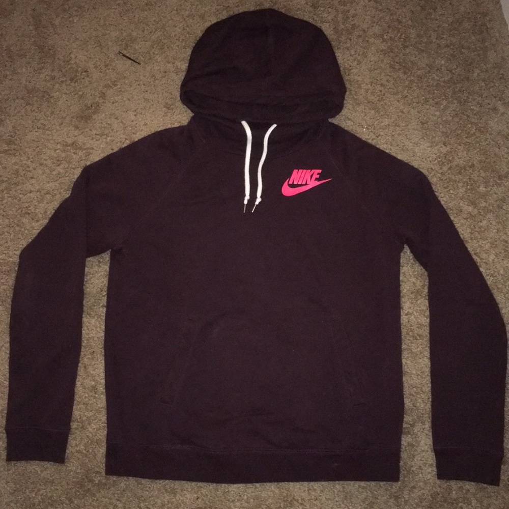 Burgundy-plum Nike Athletic Hoodie - Size Large